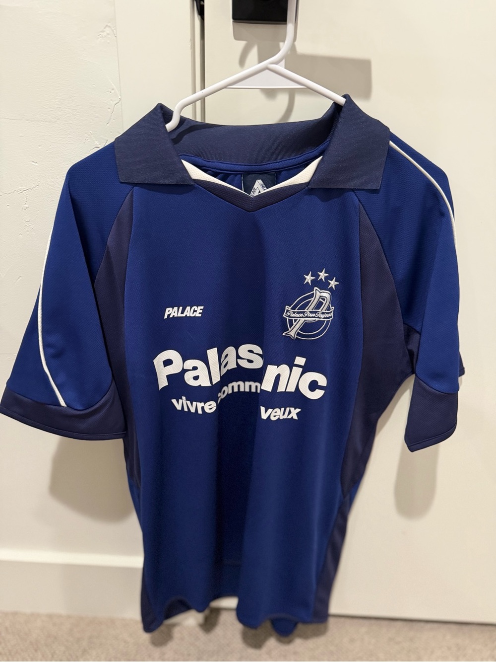 PALACE Navy and Dark Navy Short Sleeve Sports Jersey